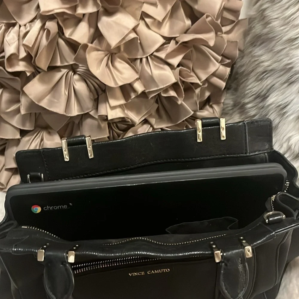 Vince Camuto Women’s Ayla Black Satchel Bag Purse